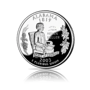 2003 - S - State Quarter - ALABAMA 0.18084 oz Silver Proof Coin