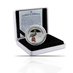 2019 - Colored EC8 St Kitts & Nevis Brown Pelican 1 oz Silver Proof Coin