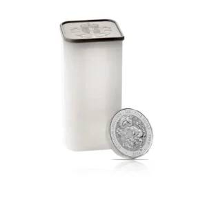 2024 – British Tudor Beasts: Seymour Unicorn (BU) 2 oz Silver Coins (Tube of 10 coins)