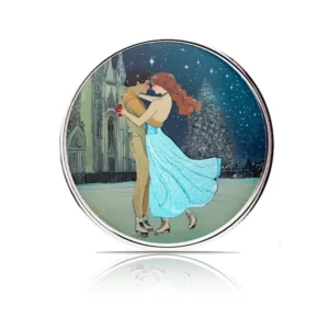 Colored Ice Skating In Vienna 1 oz Silver Round