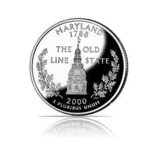 2000 - S - State Quarter - MARYLAND 0.18084 oz Silver Proof Coin