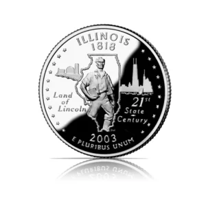2003 - S - State Quarter - ILLINOIS 0.18084 oz Silver Proof Coin