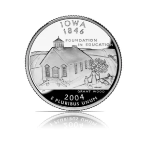 2004 - S - State Quarter - IOWA 0.18084 oz Silver Proof Coin