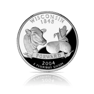 2004 - S - State Quarter - WISCONSIN 0.18084 oz Silver Proof Coin