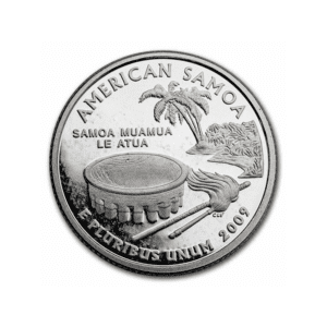 2009 S – America the Beautiful Quarter Silver Proof Coin – American Samoa