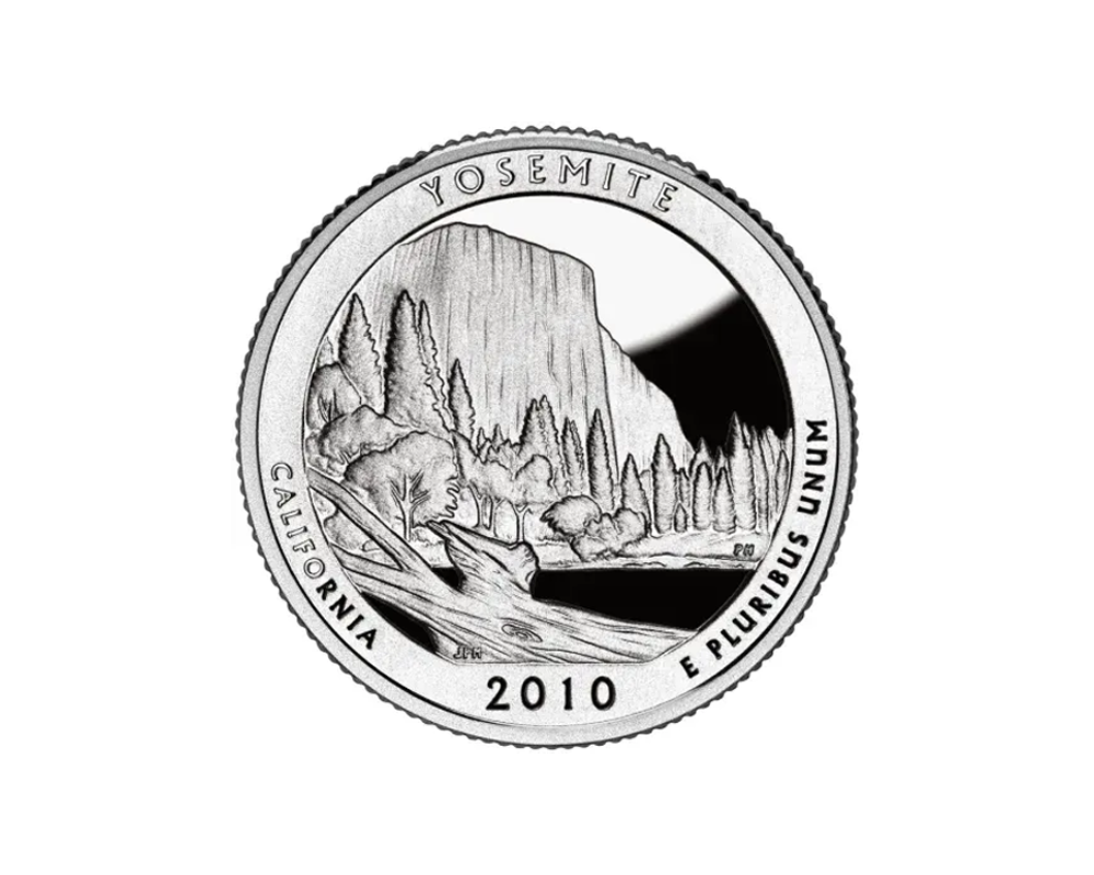 2010 S – America the Beautiful Quarter Silver Proof Coin – Yosemite