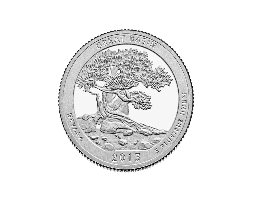 2013 S – America the Beautiful Quarter Silver Proof Coin – Great Basin