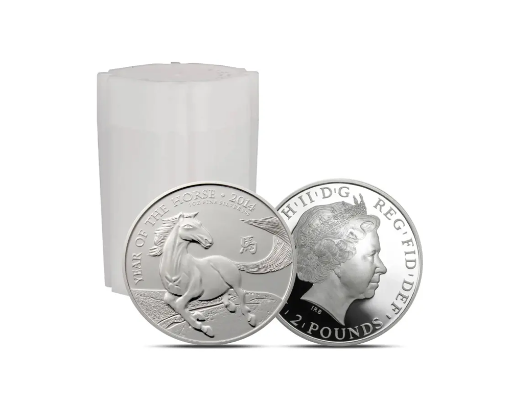 2014 – Great Britain Lunar Year of the Horse (BU) 1 oz Silver Coins (Tube of 20 coins)