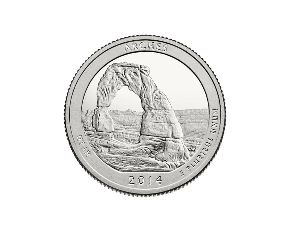 2014 S – America the Beautiful Quarters Silver Proof Coin – Arches