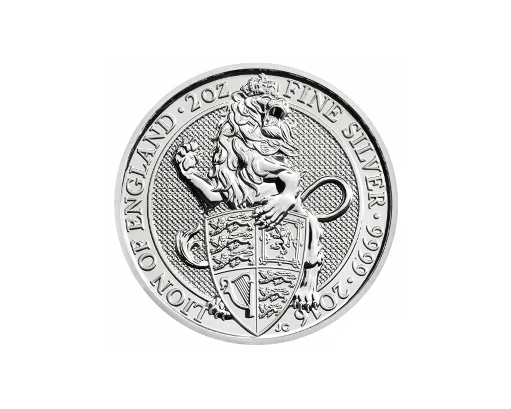 2016 – Great Britain Queen’s Beasts -The Lion (Impaired) 2 oz Silver Coin