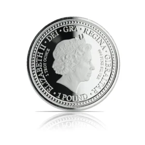 2018 – Gibraltar Royal Arms of England (BU) 1 oz Silver Coin