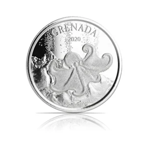 2020 - EC8 Grenada Octopus (BU) 1 oz Silver Coin