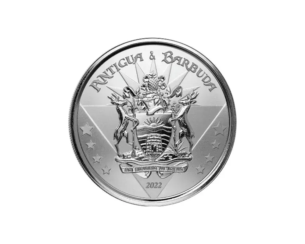 2022 – Antigua & Barbuda Coat of Arms (BU) 1 oz Silver Coin