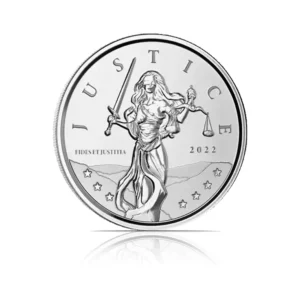 2022 - Gibraltar Lady Justice (BU) 1 oz Silver Coin