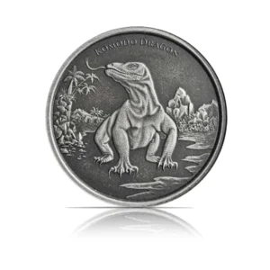 2022 - Tokelau Komodo Dragon (Antiqued) 1 oz Silver Coin