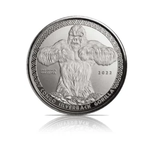 2022 - Republic of Congo Gorilla 1 oz Silver Coin