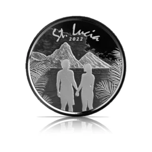 2022 - St. Lucia: Romantic Couple (BU) 1 oz Silver Coin