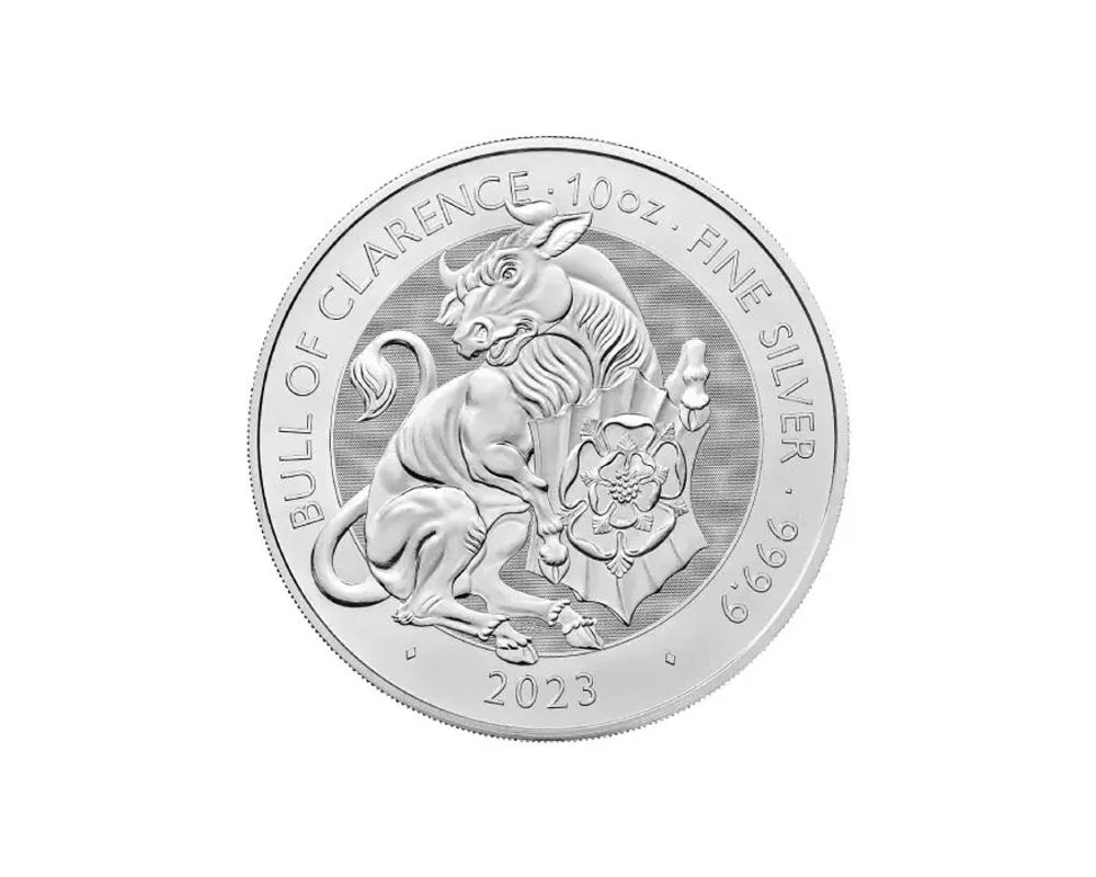 2023 – Great Britain Tudor Beasts: Bull of Clarence (BU) 10 oz Silver Coin