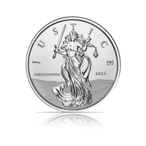 2023 - Gibraltar Lady Justice 1 oz Silver Prooflike Coin