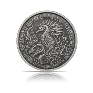 2023 - Samoa Seahorse (Antiqued) 1 oz Silver Coin