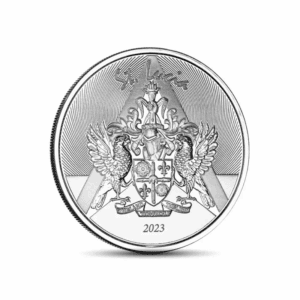 2023 – St. Lucia Coat of Arms (BU) 1 oz Silver Coin