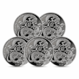 2024 – Asahi Lunar Dragon 1 oz Silver Rounds (Set of 5)