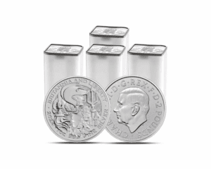 2024 – British Britannia & Liberty (BU) 1 oz Silver (4 Tubes: 100 coins)