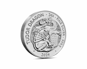 2024 – British Tudor Beasts: Dragon (BU) 2 oz Silver Coin