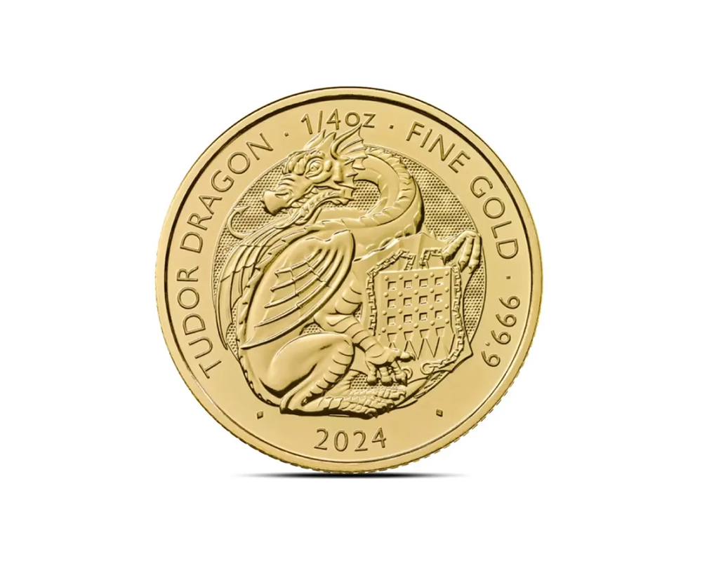 2024 – British Tudor Beasts: Dragon (BU) 1/4 oz Gold Coin