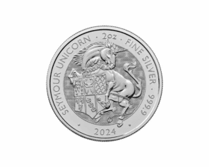 2024 – British Tudor Beasts: Seymour Unicorn (BU) 2 oz Silver Coin