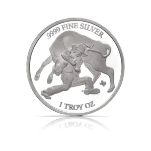 2024 - Texas Mint Steer Wrestling 1 oz Silver Round