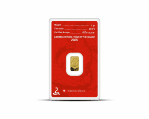 2025 – Argor Heraeus Lunar YOT Snake (In Assay) 1 gram Gold Bar