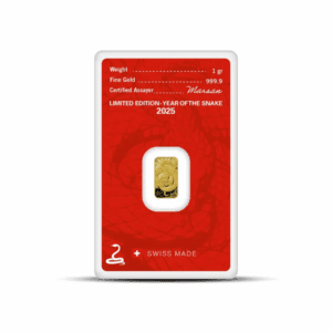 2025 – Argor Heraeus Lunar YOT Snake (In Assay) 1 gram Gold Bar