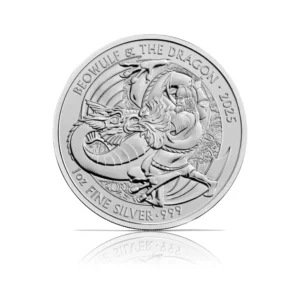 2025 - British Beowulf & the Dragon (BU) 1 oz Silver Coin