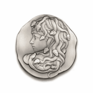 Argentia Medusa (UHR) Antiqued 10 oz Silver Round