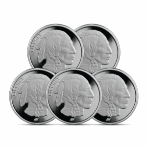 Asahi Buffalo Design 1 oz Silver Proof Rounds (Set of 5)