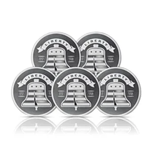 Asahi Liberty Bell 1 oz Silver Rounds (Set of 5)