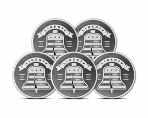 Asahi Liberty Bell 1 oz Silver Rounds (Set of 5)