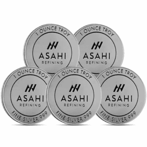 Asahi Logo 1 oz Silver Rounds (Set of 5)