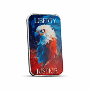 Colored Scottsdale Patriotic Liberty and Justice Bald Eagle 1 oz Silver Bar