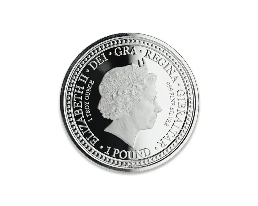 2018 – Gibraltar Royal Arms of England (BU) 1 oz Silver Coin