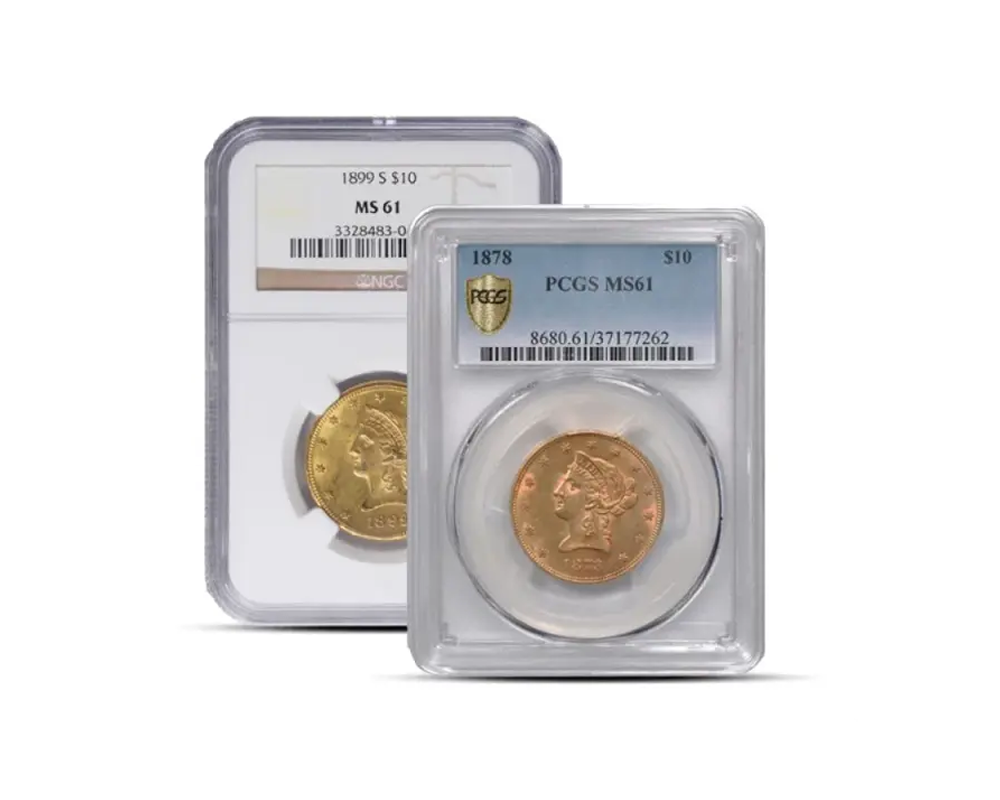 Pre-1933 – $10 Liberty Eagle Gold Coin (MS61, NGC or PCGS)