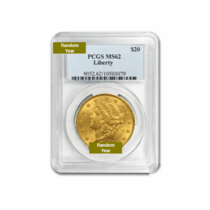 Pre-1933 – $20 Liberty Double Eagle Gold Coin (MS62, NGC or PCGS)