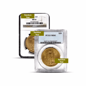 Pre-1933 – $20 Saint Gaudens Gold Coin (MS61, NGC or PCGS)