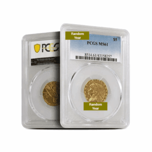 Pre-1933 – $5 Indian Half Eagle Gold Coin (MS61, PCGS)