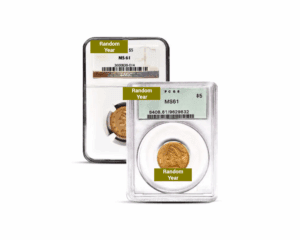 Pre-1933 – $5 Liberty Half Eagle Gold Coin (MS61, NGC or PCGS)