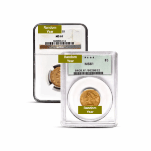 Pre-1933 – $5 Liberty Half Eagle Gold Coin (MS61, NGC or PCGS)