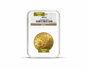 Random Year – $20 Liberty Double Eagle Gold Coin (MS63, NGC or PCGS)