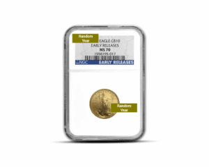 Random Early Releases – America Eagle 1/4 oz Gold Coin (MS70, NGC)