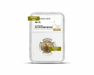 Random Year – America Eagle 1/4 oz Gold Coin (MS70, NGC or PCGS)